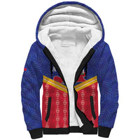 Afro-Haitians Sherpa Hoodie Proud Ayiti Veve Vodou Royal Palm Leaves - Wonder Print Shop