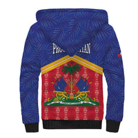 Afro-Haitians Sherpa Hoodie Proud Ayiti Veve Vodou Royal Palm Leaves - Wonder Print Shop