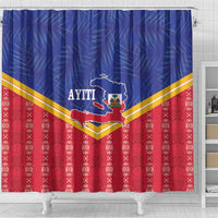 Afro-Haitians Shower Curtain Proud Ayiti Veve Vodou Royal Palm Leaves - Wonder Print Shop
