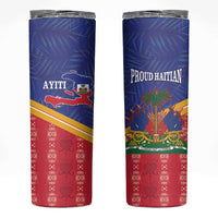 Afro-Haitians Skinny Tumbler Proud Ayiti Veve Vodou Royal Palm Leaves - Wonder Print Shop