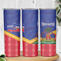 Afro-Haitians Skinny Tumbler Proud Ayiti Veve Vodou Royal Palm Leaves - Wonder Print Shop