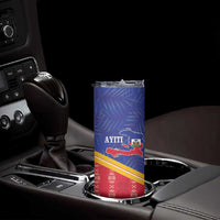 Afro-Haitians Skinny Tumbler Proud Ayiti Veve Vodou Royal Palm Leaves - Wonder Print Shop