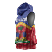 Afro-Haitians Sleeveless Hoodie Proud Ayiti Veve Vodou Royal Palm Leaves - Wonder Print Shop