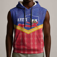 Afro-Haitians Sleeveless Hoodie Proud Ayiti Veve Vodou Royal Palm Leaves - Wonder Print Shop