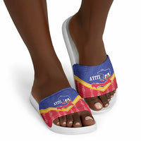 Afro-Haitians Slide Sandals Proud Ayiti Veve Vodou Royal Palm Leaves - Wonder Print Shop