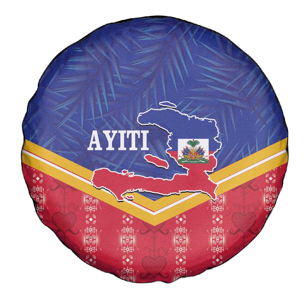 Afro-Haitians Spare Tire Cover Proud Ayiti Veve Vodou Royal Palm Leaves - Wonder Print Shop