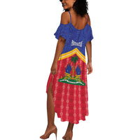 Afro-Haitians Summer Maxi Dress Proud Ayiti Veve Vodou Royal Palm Leaves LT14