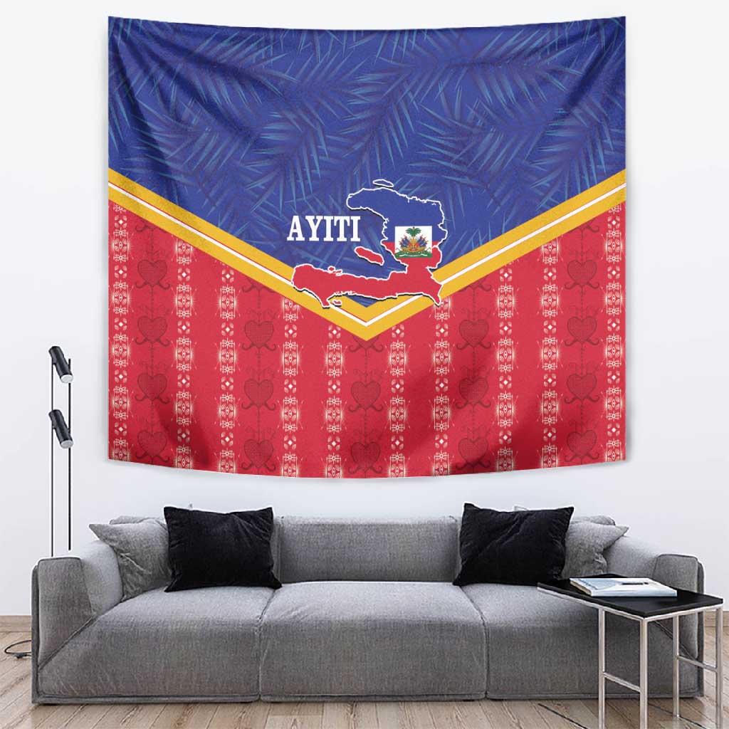 Afro-Haitians Tapestry Proud Ayiti Veve Vodou Royal Palm Leaves - Wonder Print Shop