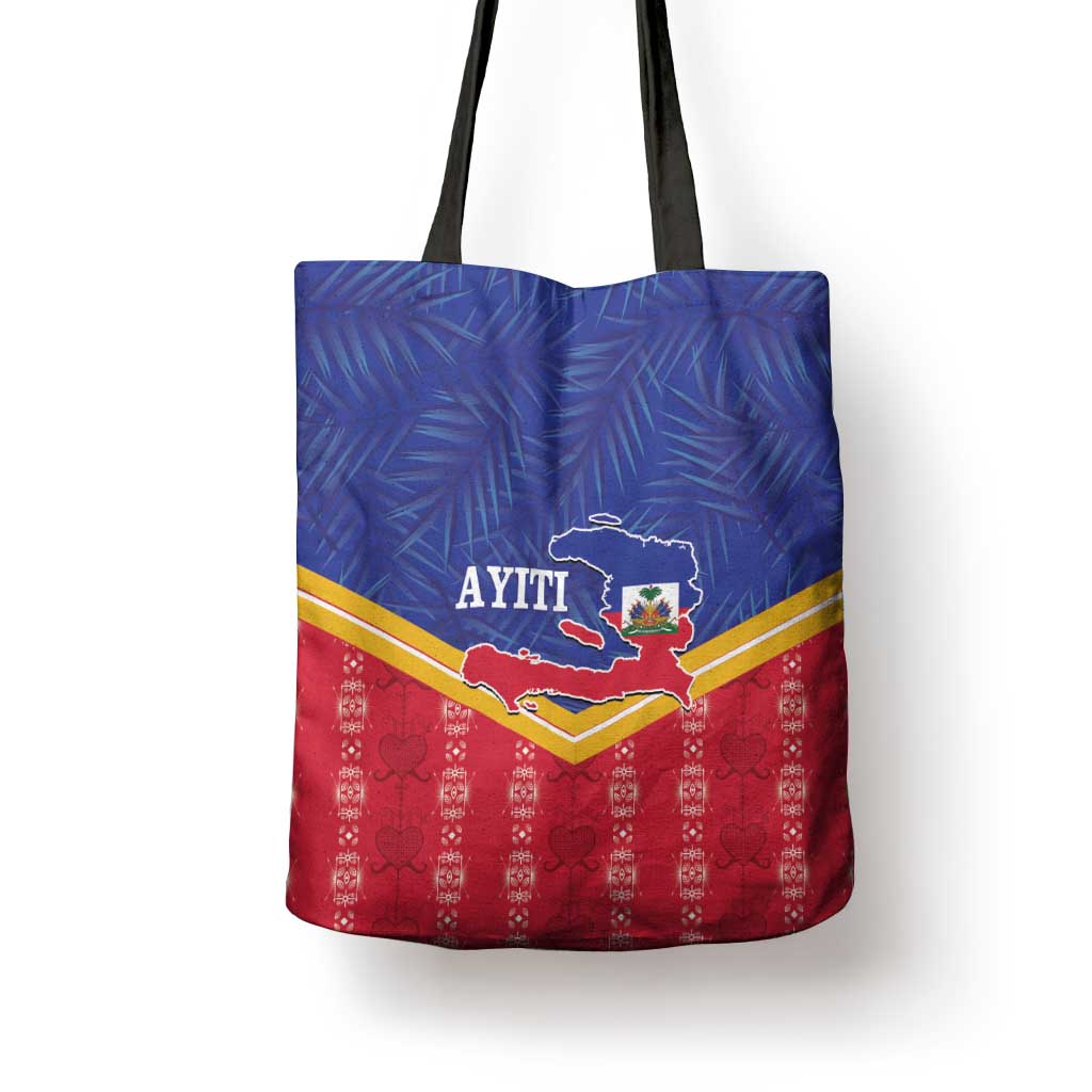 Afro-Haitians Tote Bag Proud Ayiti Veve Vodou Royal Palm Leaves - Wonder Print Shop
