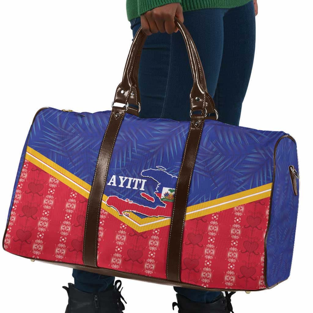 Afro-Haitians Travel Bag Proud Ayiti Veve Vodou Royal Palm Leaves - Wonder Print Shop