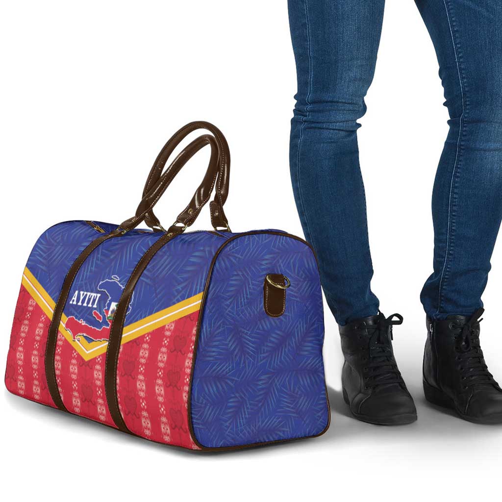 Afro-Haitians Travel Bag Proud Ayiti Veve Vodou Royal Palm Leaves - Wonder Print Shop