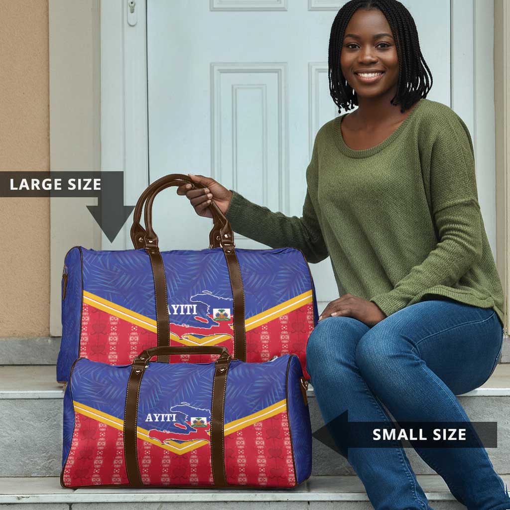 Afro-Haitians Travel Bag Proud Ayiti Veve Vodou Royal Palm Leaves - Wonder Print Shop
