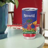 Afro-Haitians Tumbler Cup Proud Ayiti Veve Vodou Royal Palm Leaves - Wonder Print Shop