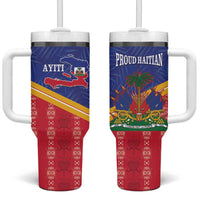 Afro-Haitians Tumbler With Handle Proud Ayiti Veve Vodou Royal Palm Leaves - Wonder Print Shop