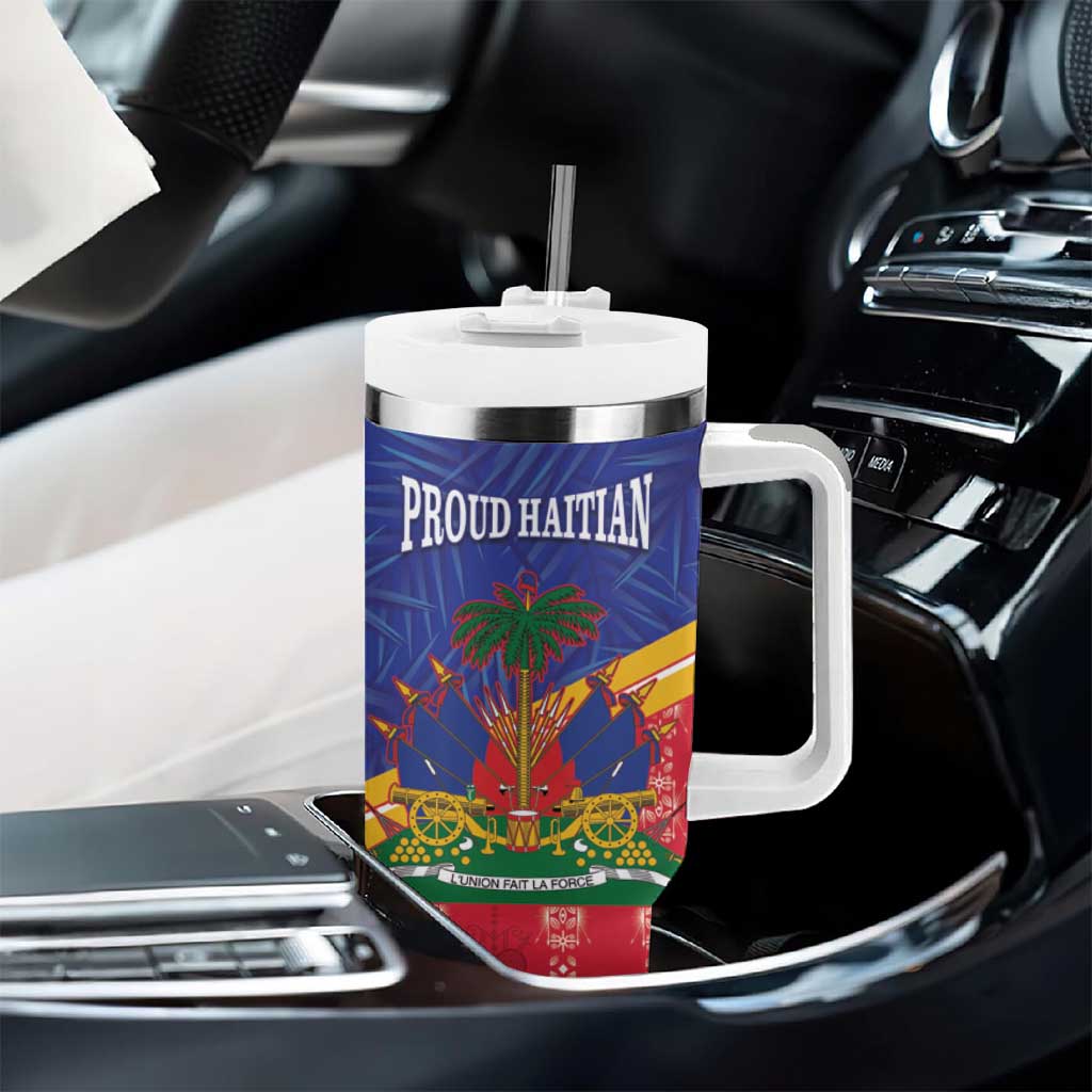 Afro-Haitians Tumbler With Handle Proud Ayiti Veve Vodou Royal Palm Leaves - Wonder Print Shop
