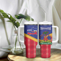 Afro-Haitians Tumbler With Handle Proud Ayiti Veve Vodou Royal Palm Leaves - Wonder Print Shop
