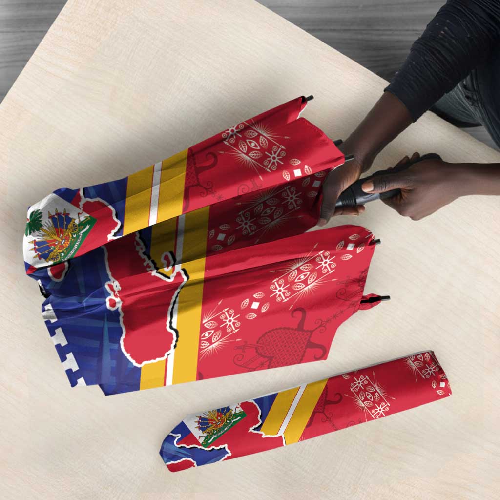 Afro-Haitians Umbrella Proud Ayiti Veve Vodou Royal Palm Leaves - Wonder Print Shop