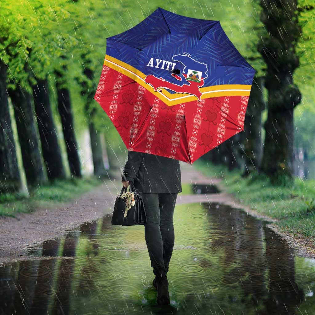Afro-Haitians Umbrella Proud Ayiti Veve Vodou Royal Palm Leaves - Wonder Print Shop