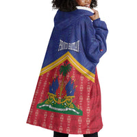 Afro-Haitians Wearable Blanket Hoodie Proud Ayiti Veve Vodou Royal Palm Leaves - Wonder Print Shop