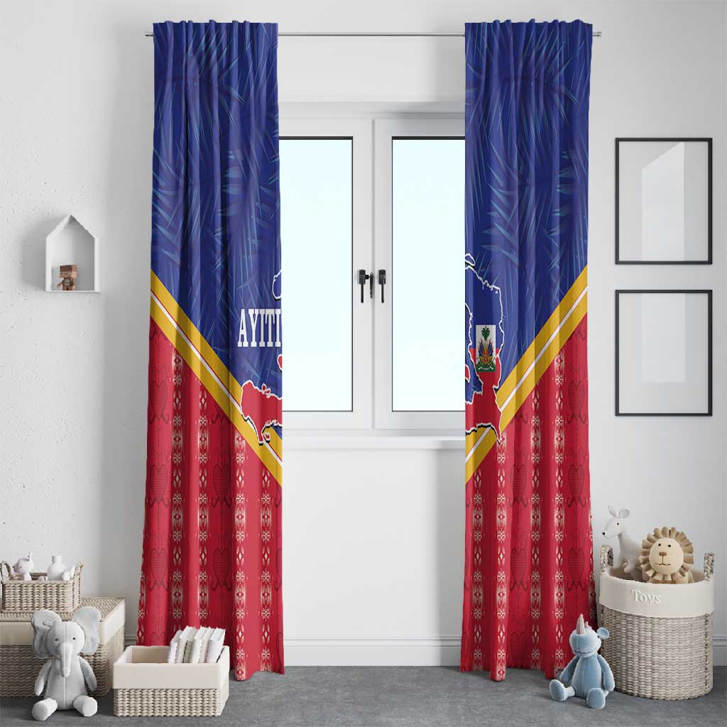 Afro-Haitians Window Curtain Proud Ayiti Veve Vodou Royal Palm Leaves - Wonder Print Shop
