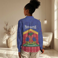 Afro-Haitians Women Casual Shirt Proud Ayiti Veve Vodou Royal Palm Leaves - Wonder Print Shop