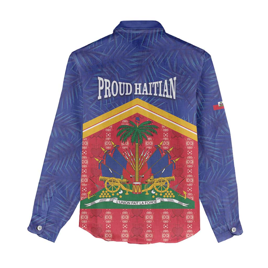 Afro-Haitians Women Casual Shirt Proud Ayiti Veve Vodou Royal Palm Leaves - Wonder Print Shop