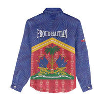 Afro-Haitians Women Casual Shirt Proud Ayiti Veve Vodou Royal Palm Leaves - Wonder Print Shop