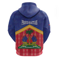Afro-Haitians Zip Hoodie Proud Ayiti Veve Vodou Royal Palm Leaves - Wonder Print Shop