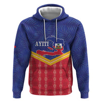 Afro-Haitians Zip Hoodie Proud Ayiti Veve Vodou Royal Palm Leaves - Wonder Print Shop