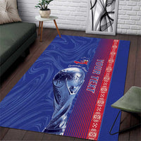 Custom Afro-Haiti Football Area Rug 2026 Grenadye Alaso Blue Version - Wonder Print Shop