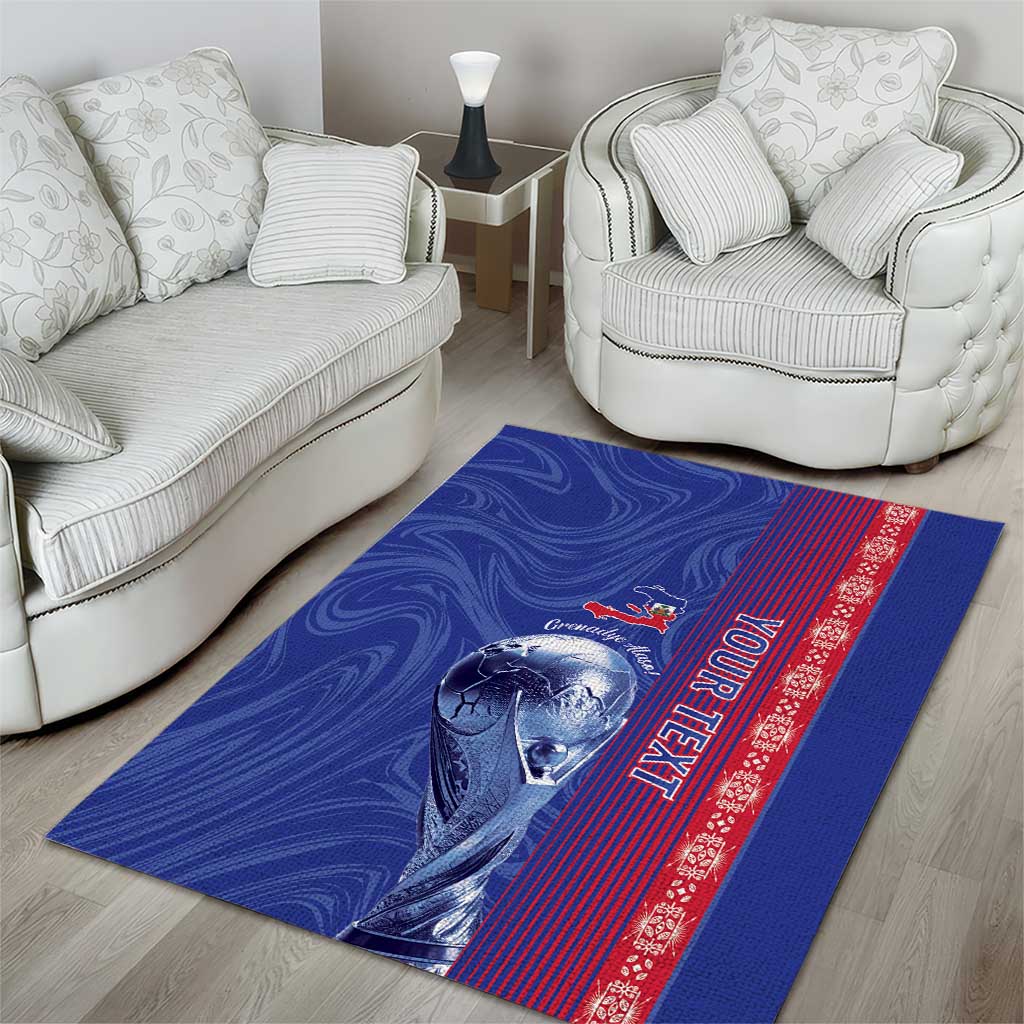 Custom Afro-Haiti Football Area Rug 2026 Grenadye Alaso Blue Version - Wonder Print Shop