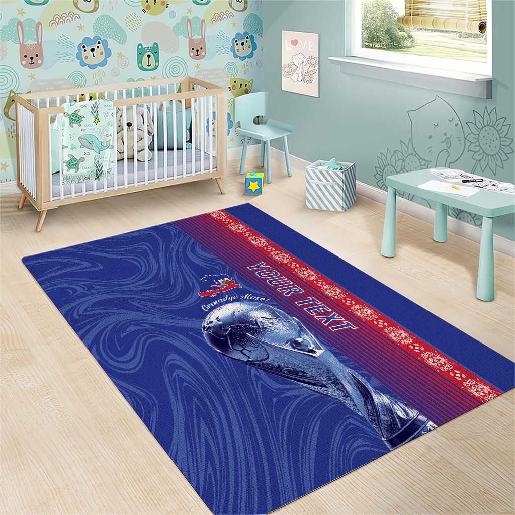 Custom Afro-Haiti Football Area Rug 2026 Grenadye Alaso Blue Version - Wonder Print Shop