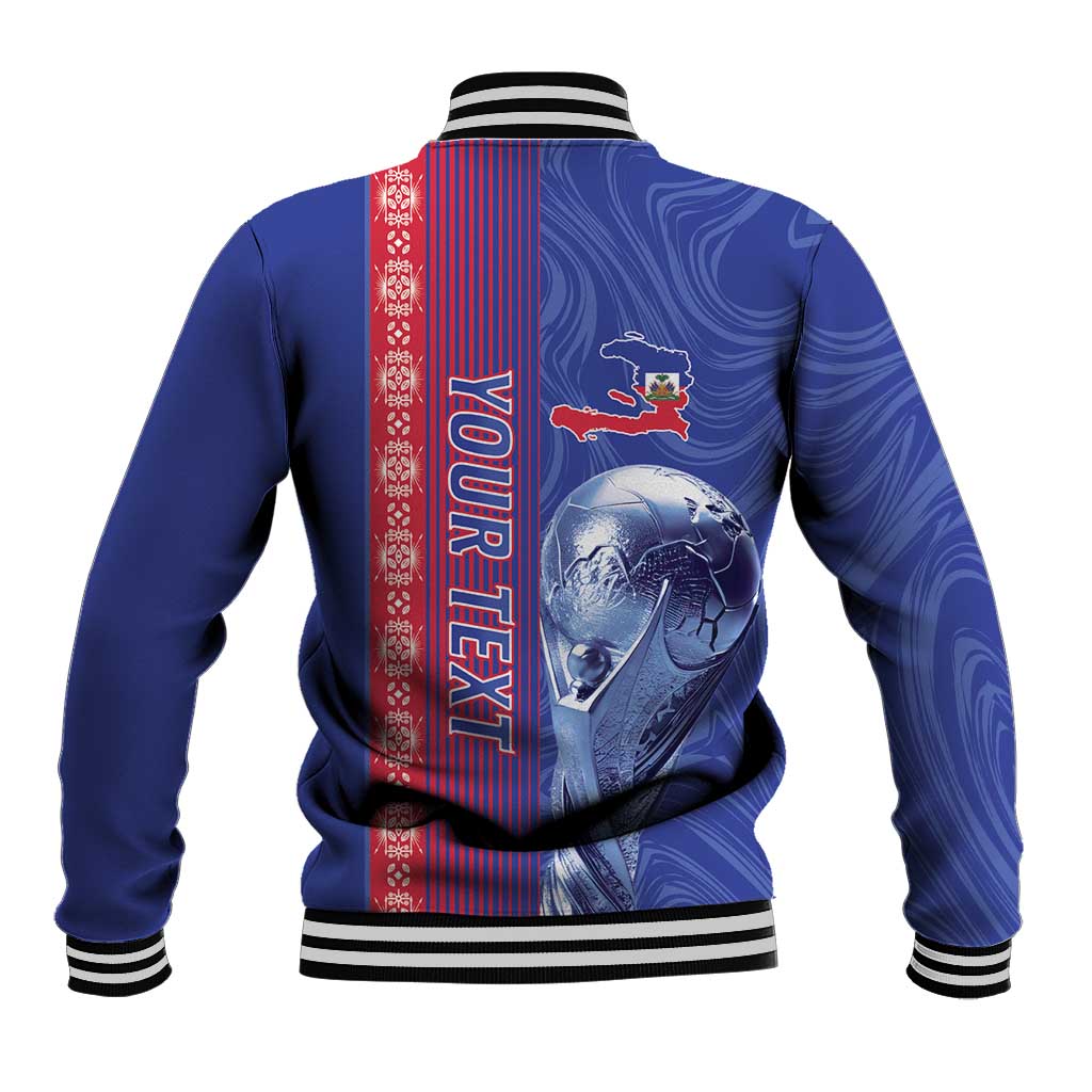 Custom Afro-Haiti Football Baseball Jacket 2026 Grenadye Alaso Blue Version - Wonder Print Shop