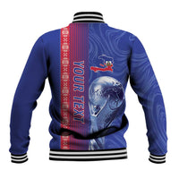 Custom Afro-Haiti Football Baseball Jacket 2026 Grenadye Alaso Blue Version - Wonder Print Shop