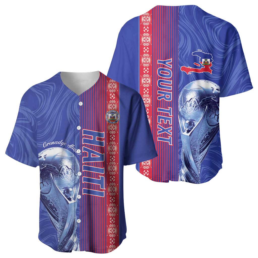 Custom Afro-Haiti Football Baseball Jersey 2026 Grenadye Alaso Blue Version LT14
