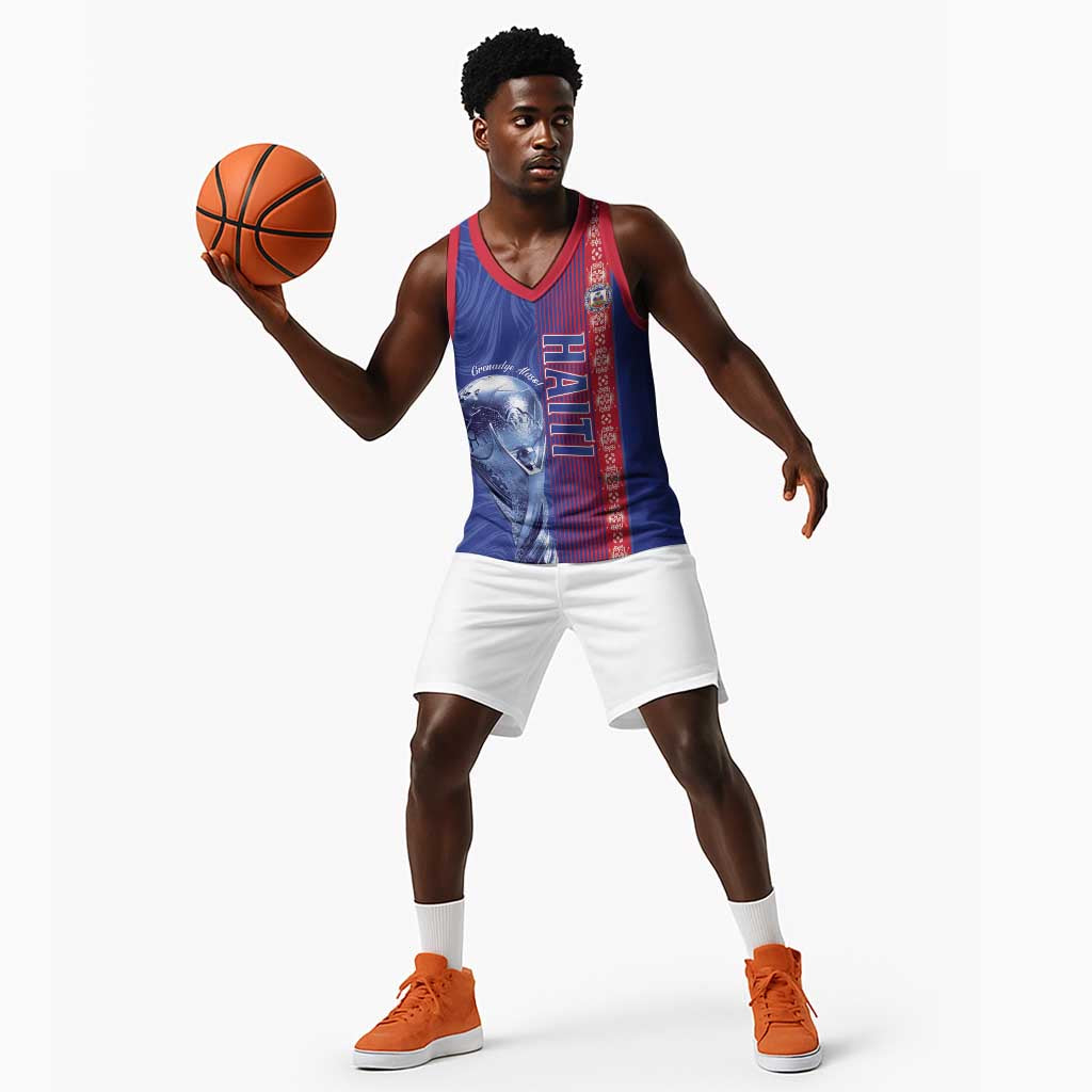 Custom Afro-Haiti Football Basketball Jersey 2026 Grenadye Alaso Blue Version - Wonder Print Shop