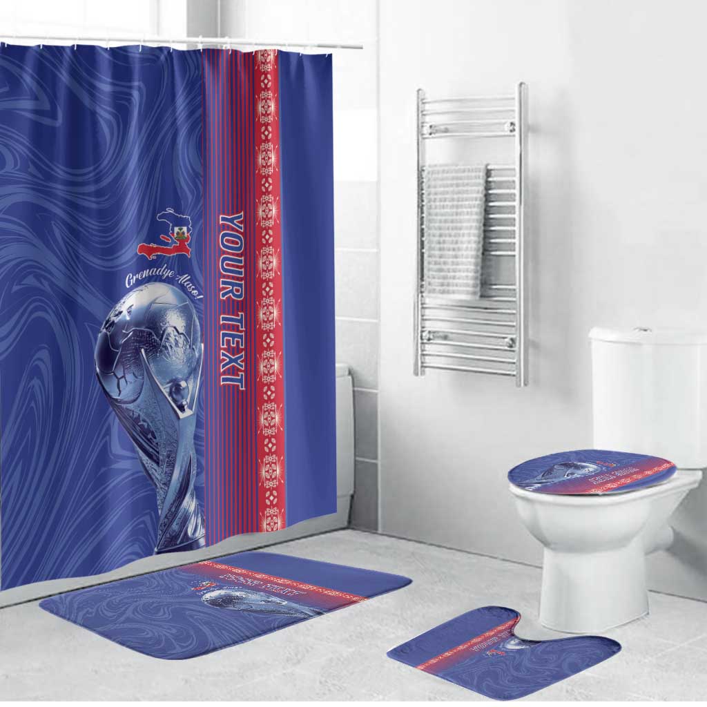 Custom Afro-Haiti Football Bathroom Set 2026 Grenadye Alaso Blue Version - Wonder Print Shop