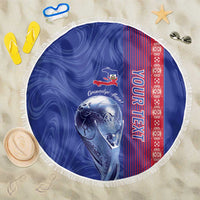 Custom Afro-Haiti Football Beach Blanket 2026 Grenadye Alaso Blue Version - Wonder Print Shop