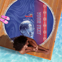 Custom Afro-Haiti Football Beach Blanket 2026 Grenadye Alaso Blue Version - Wonder Print Shop