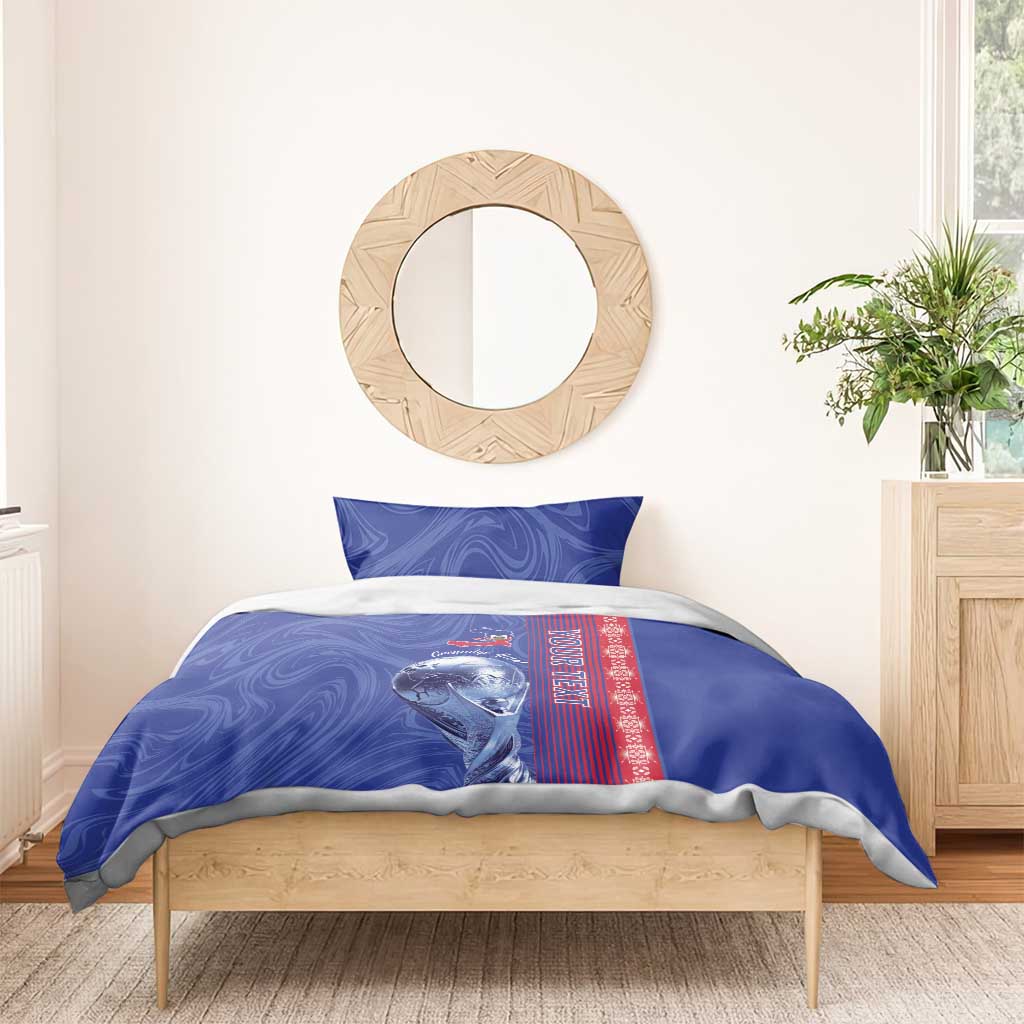 Custom Afro-Haiti Football Bedding Set 2026 Grenadye Alaso Blue Version - Wonder Print Shop