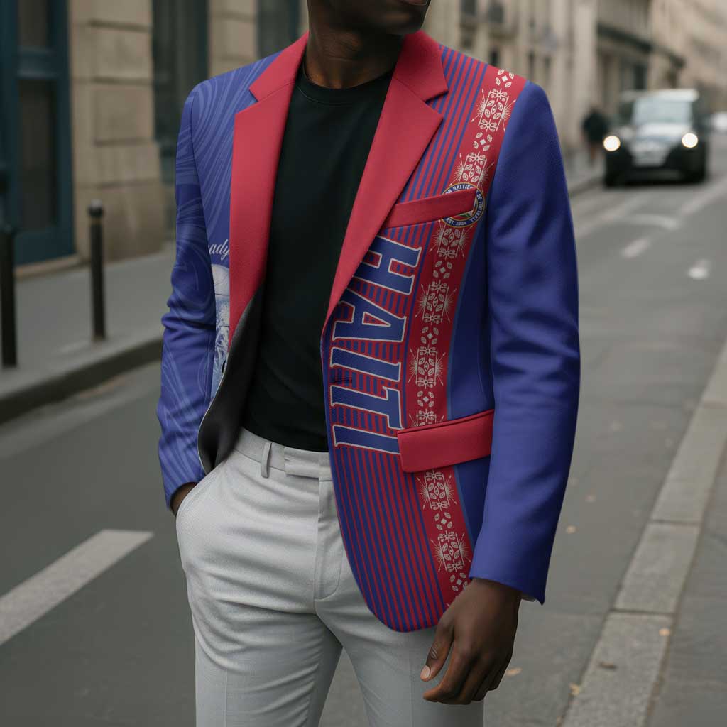 Custom Afro-Haiti Football Blazer 2026 Grenadye Alaso Blue Version - Wonder Print Shop