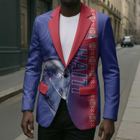 Custom Afro-Haiti Football Blazer 2026 Grenadye Alaso Blue Version - Wonder Print Shop