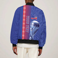 Custom Afro-Haiti Football Bomber Jacket 2026 Grenadye Alaso Blue Version - Wonder Print Shop