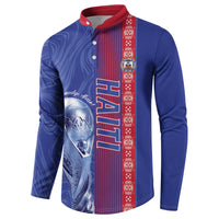 Custom Afro-Haiti Football Button Sweatshirt 2026 Grenadye Alaso Blue Version