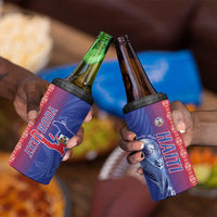 Custom Afro-Haiti Football 4 in 1 Can Cooler Tumbler 2026 Grenadye Alaso Blue Version - Wonder Print Shop