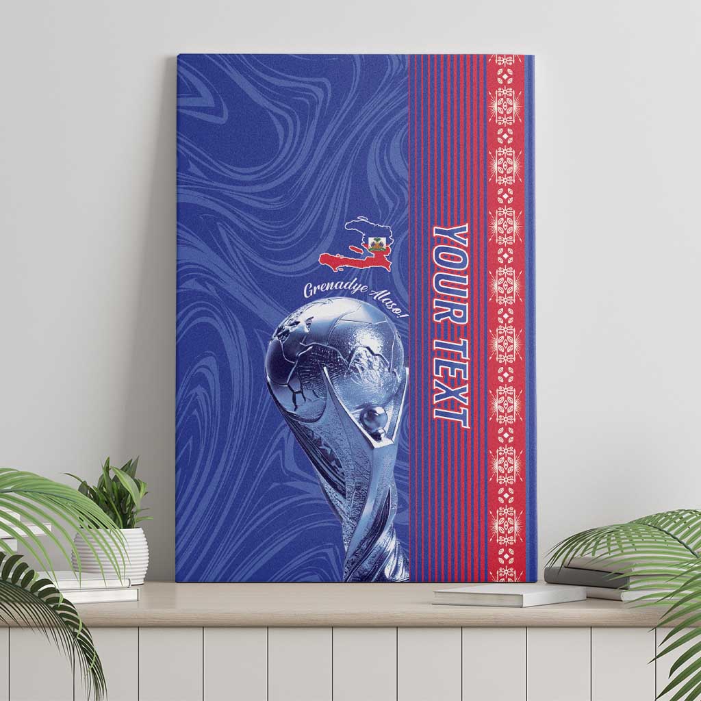 Custom Afro-Haiti Football Canvas Wall Art 2026 Grenadye Alaso Blue Version - Wonder Print Shop