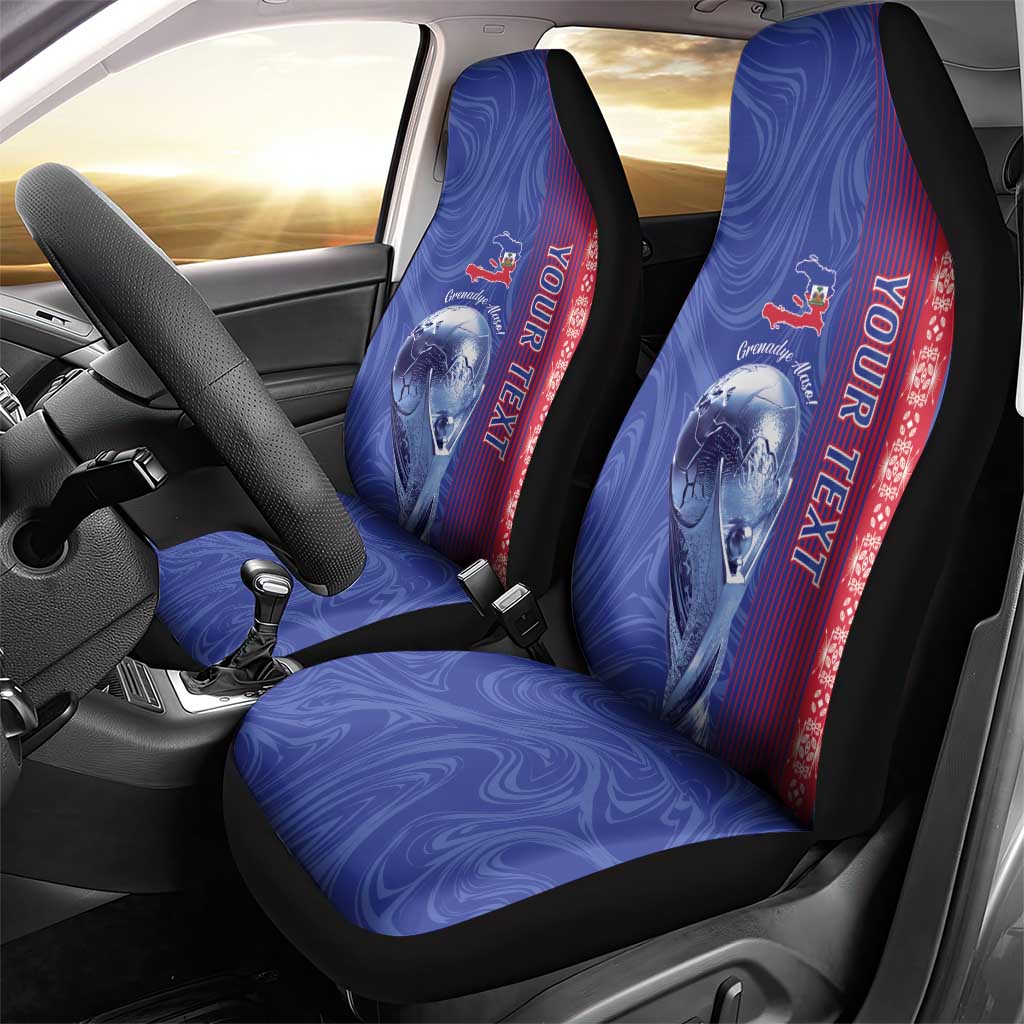 Custom Afro-Haiti Football Car Seat Cover 2026 Grenadye Alaso Blue Version - Wonder Print Shop