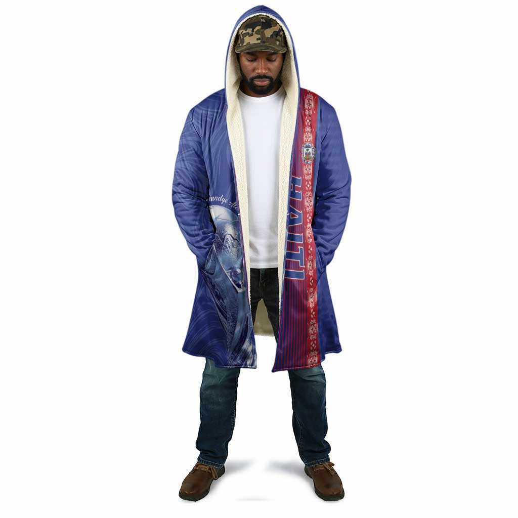 Custom Afro-Haiti Football Cloak 2026 Grenadye Alaso Blue Version - Wonder Print Shop