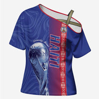 Custom Afro-Haiti Football Cross Shoulder Shirt 2026 Grenadye Alaso Blue Version - Wonder Print Shop