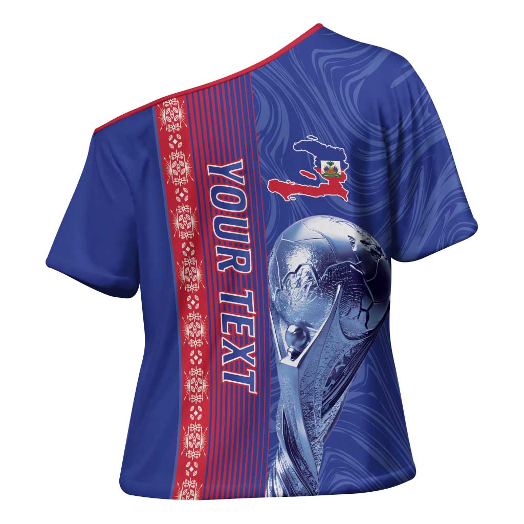 Custom Afro-Haiti Football Cross Shoulder Shirt 2026 Grenadye Alaso Blue Version - Wonder Print Shop